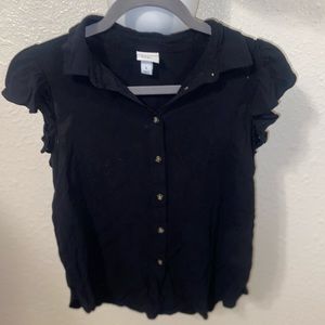black button up blouse